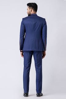 Picture of Exquisite Light Navy Blue Designer Jodhpuri Suit for Engagement, Reception, Wedding, Sangeet, and Parties