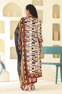 Picture of  Beautiful White Designer Straight Cut Suit for Festivals, Sangeet, and Parties