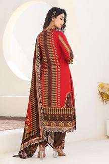 Picture of  Marvelous Red Designer Straight Cut Suit for Festivals, Sangeet, and Parties