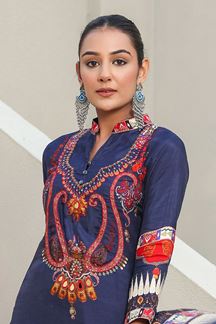Picture of  Trendy Indigo Designer Straight Cut Suit for Festivals, Sangeet, and Parties