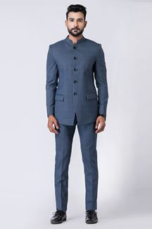 Picture of Delightful Light Blue Designer Jodhpuri Suit for Engagement, Reception, Wedding, Sangeet, and Parties