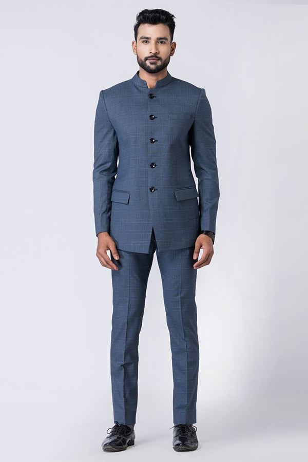Picture of Delightful Light Blue Designer Jodhpuri Suit for Engagement, Reception, Wedding, Sangeet, and Parties