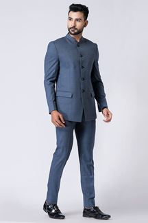 Picture of Delightful Light Blue Designer Jodhpuri Suit for Engagement, Reception, Wedding, Sangeet, and Parties