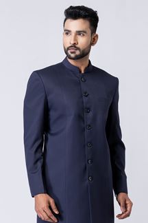 Picture of Magnificent Navy Blue Designer Jodhpuri Suit for Engagement, Reception, Wedding, Sangeet, and Parties