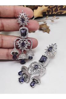 Picture of  Outstanding Violet Designer Earrings Set for Engagement, Wedding, and Reception