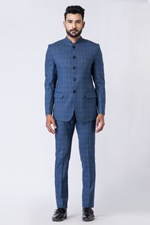 Picture of Splendid Light Blue Designer Jodhpuri Suit for Engagement, Reception, Wedding, Sangeet, and Parties