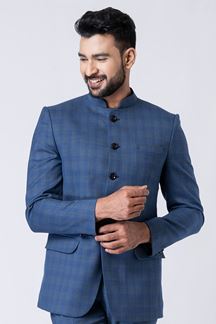 Picture of Splendid Light Blue Designer Jodhpuri Suit for Engagement, Reception, Wedding, Sangeet, and Parties