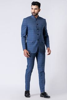 Picture of Splendid Light Blue Designer Jodhpuri Suit for Engagement, Reception, Wedding, Sangeet, and Parties