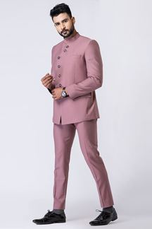 Picture of Enticing Mauve Designer Jodhpuri Suit for Engagement, Reception, Wedding, Sangeet, and Parties