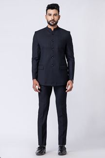 Picture of Artistic Black Designer Jodhpuri Suit for Engagement, Reception, Sangeet, and Parties