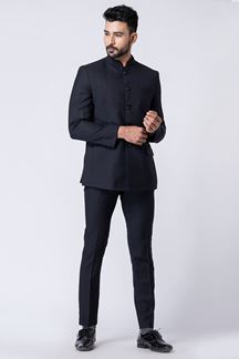 Picture of Artistic Black Designer Jodhpuri Suit for Engagement, Reception, Sangeet, and Parties