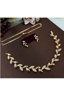 Picture of  Spectacular Silver Designer Necklace Set for Engagement, Wedding, and Reception