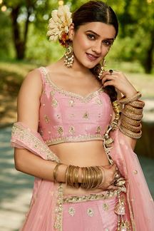 Picture of Creative Pink Designer Indo-Western Lehenga Choli for Engagement and Reception