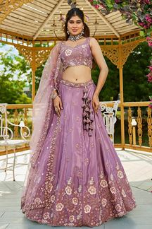 Picture of Outstanding Rose Gold Designer Indo-Western Lehenga Choli for Engagement and Reception