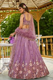 Picture of Outstanding Rose Gold Designer Indo-Western Lehenga Choli for Engagement and Reception