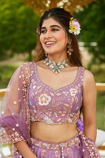 Picture of Outstanding Rose Gold Designer Indo-Western Lehenga Choli for Engagement and Reception