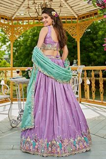 Picture of Surreal Lavender Designer Indo-Western Lehenga Choli for Engagement and Reception