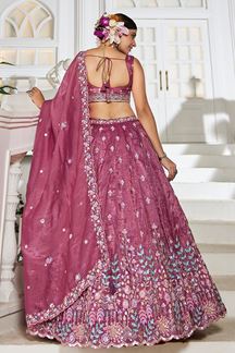 Picture of Delightful Burgundy Designer Indo-Western Lehenga Choli for Engagement and Reception