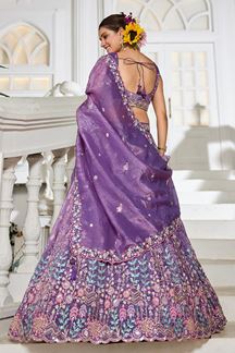 Picture of Marvelous Purple Designer Indo-Western Lehenga Choli for Engagement and Reception