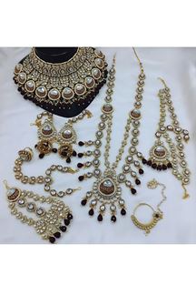 Picture of  Smashing Maroon Designer Bridal Necklace Set for Sangeet, Wedding, and Reception