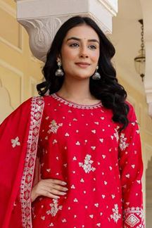 Picture of Creative Red Designer Sharara Suit for Wedding, Reception, and Festivals