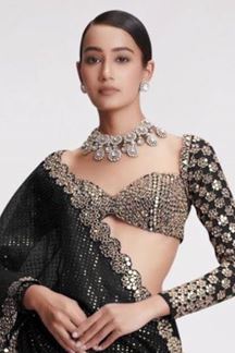 Picture of  Enticing Georgette Designer Saree for Engagement, Sangeet, and Parties