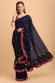 Picture of  Irresistible Georgette Designer Saree for Engagement, Sangeet, and Parties