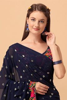 Picture of  Irresistible Georgette Designer Saree for Engagement, Sangeet, and Parties