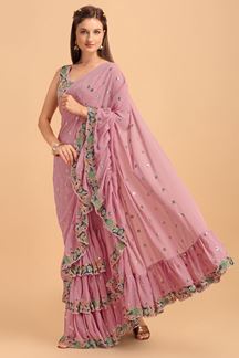 Picture of  Delightful Georgette Designer Saree for Engagement, Sangeet, and Parties