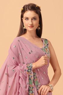 Picture of  Delightful Georgette Designer Saree for Engagement, Sangeet, and Parties