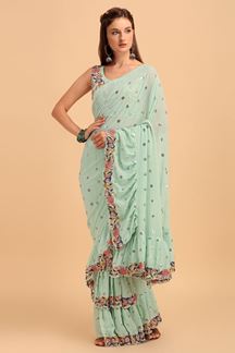 Picture of  Lovely Georgette Designer Saree for Engagement, Sangeet, and Parties