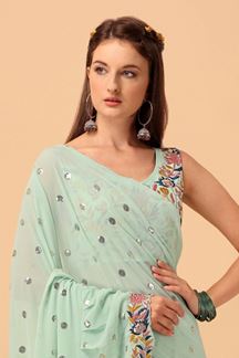 Picture of  Lovely Georgette Designer Saree for Engagement, Sangeet, and Parties