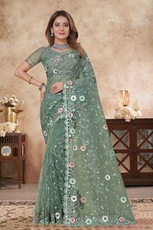 Picture of  Royal Net Designer Saree for Engagement, Reception, and Parties