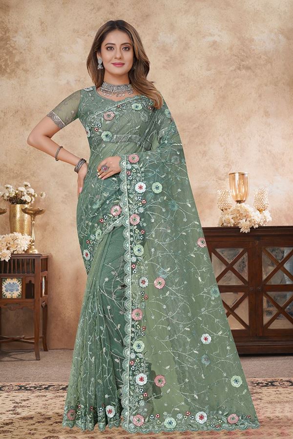 Picture of  Royal Net Designer Saree for Engagement, Reception, and Parties