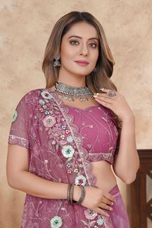 Picture of  Spectacular Net Designer Saree for Engagement, Reception, and Parties