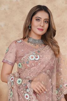 Picture of  Outstanding Net Designer Saree for Engagement, Reception, and Parties