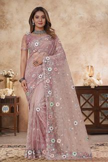 Picture of  Mesmerizing Net Designer Saree for Engagement, Reception, and Parties