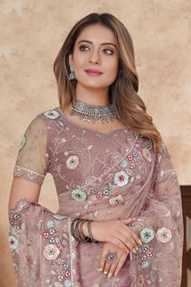 Picture of  Mesmerizing Net Designer Saree for Engagement, Reception, and Parties