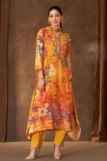 Picture of Fascinating Yellow Designer A-Line Suit for Haldi, Festivals, and Sangeet