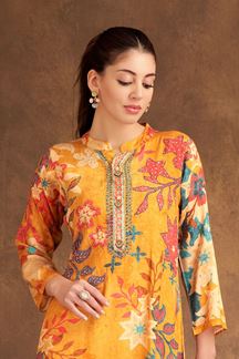 Picture of Fascinating Yellow Designer A-Line Suit for Haldi, Festivals, and Sangeet