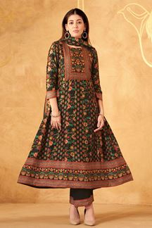 Picture of Striking Black Designer A-Line Suit for Hangouts, Sangeet, and Parties