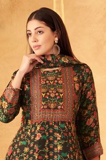 Picture of Striking Black Designer A-Line Suit for Hangouts, Sangeet, and Parties