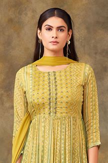 Picture of Charming Yellow Designer Straight Cut Suit for Haldi, Sangeet, and Parties