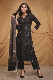 Picture of Marvelous Black Designer Straight Cut Suit for Hangouts, Sangeet, and Parties