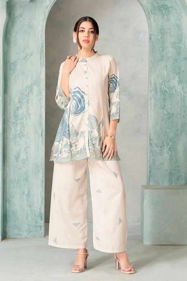 Picture of Outstanding Cream Designer Co-Ord Set for Hangouts and Parties