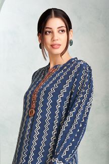 Picture of Appealing Blue Designer Co-Ord Set for Hangouts, Sangeet, and Parties