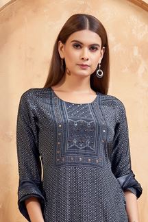 Picture of Heavenly Blue Designer Straight Cut Suit for Festivals, Sangeet, and Parties