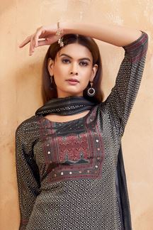 Picture of Magnificent Black Designer Straight Cut Suit for Hangouts, Sangeet, and Parties