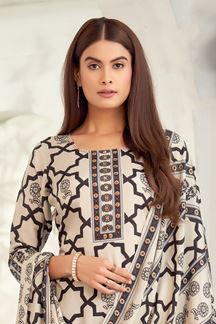 Picture of Artistic Cream Designer Straight Cut Suit for Hangouts, Sangeet, and Parties