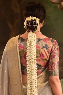 Picture of  Dazzling Pure Crepe Dola Silk Designer Saree for Engagement, Sangeet, and Parties